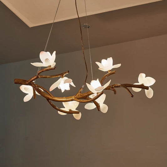 Nordic Lotus 8-Head Resin Chandelier
