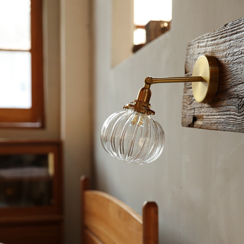 Pumpkin Glass Wall Lamp