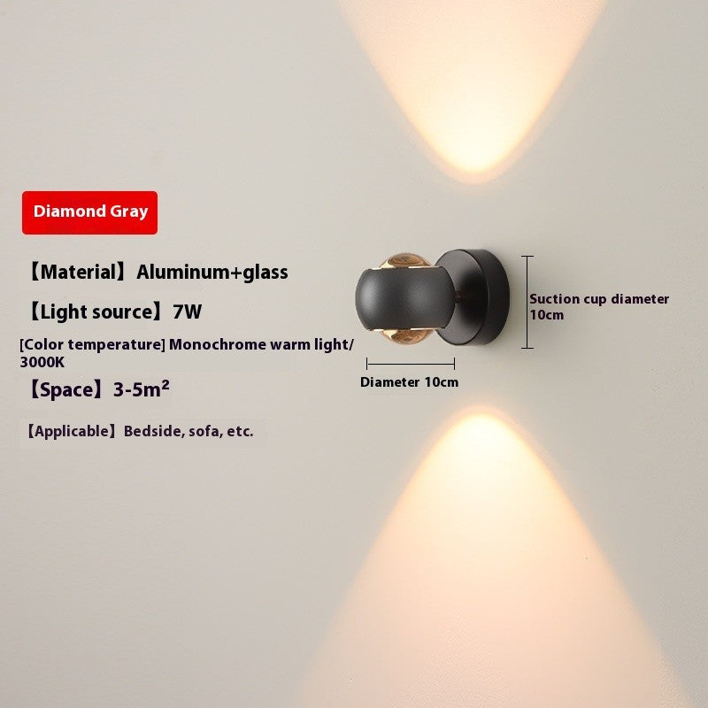 Rotatable Aluminum Glass Wall Lamp